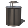 Zion 32 Gallon Powder Coated Steel Trash Receptacle