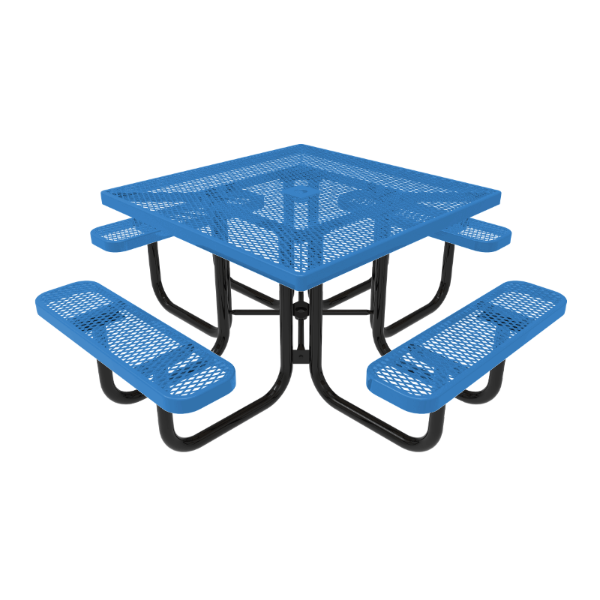 Elite Series 46" Square Thermoplastic Polyethylene Coated Picnic Table