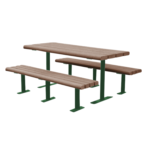 8 Ft. Recycled Plastic Picnic Table with Steel Frame, 658 lbs. 