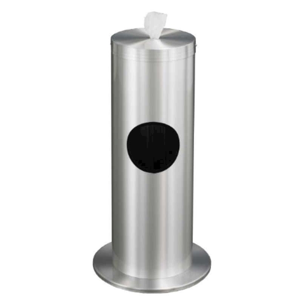 Floor Standing Hand Wipe Dispenser with Trash Receptacle