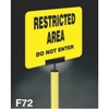 38" Steel Safety Post and Sign Holder - 31 lbs