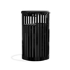 32-Gallon Trash Receptacle Steel Vertical Slats Polyethylene Finish