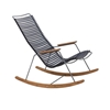 Ledge Lounger Playnk Slat Rocker Chair with Bamboo Accents and Powder-Coated Metal Frame - 27 lbs.
