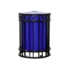 32-Gallon Flat Bar Steel Trash Receptacle with Inner Sleeve - 156 lbs.