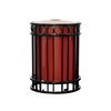 32-Gallon Flat Bar Steel Trash Receptacle with Inner Sleeve - 156 lbs.