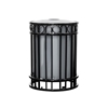 32-Gallon Flat Bar Steel Trash Receptacle with Inner Sleeve - 156 lbs.