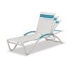 Helios Contract Vinyl Strap Chaise Lounge with Commercial Aluminum Frame - 29 lbs.