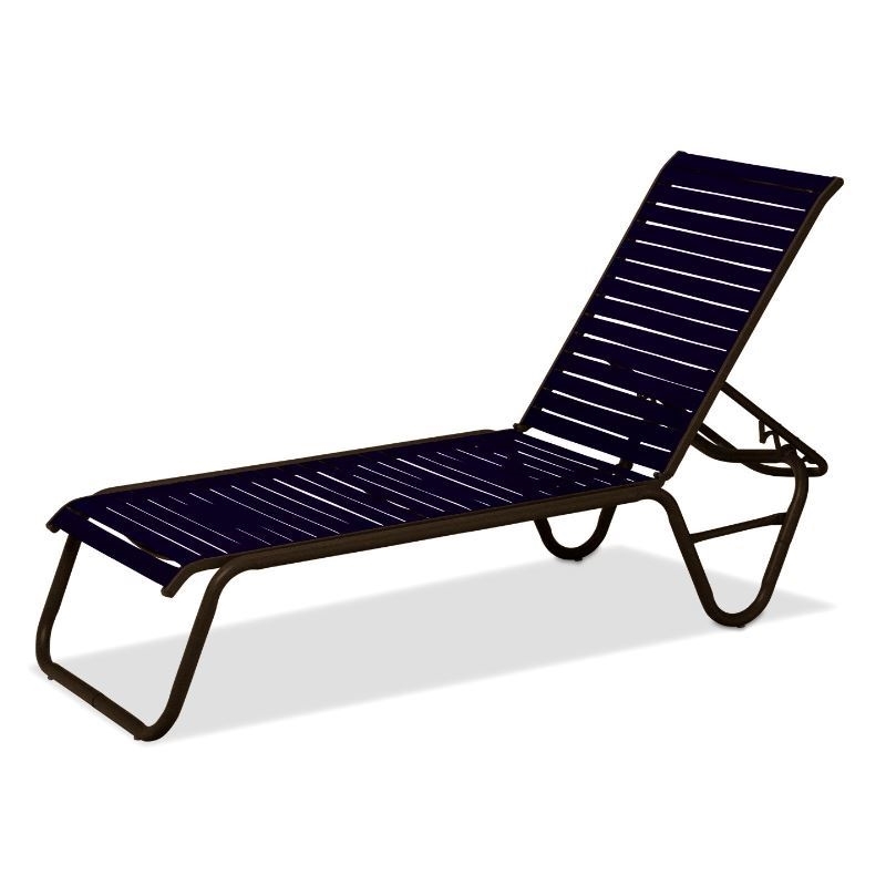 Reliance Stack Vinyl Strap Chaise - Picnic Furniture