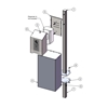 10-Gallon Trash Receptacle with Post Mounted Automatic Sanitation Gel Dispenser	