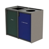 Dual 42-Gallon Recycling and Trash Receptacle EarthCraft Series - 168 lbs.