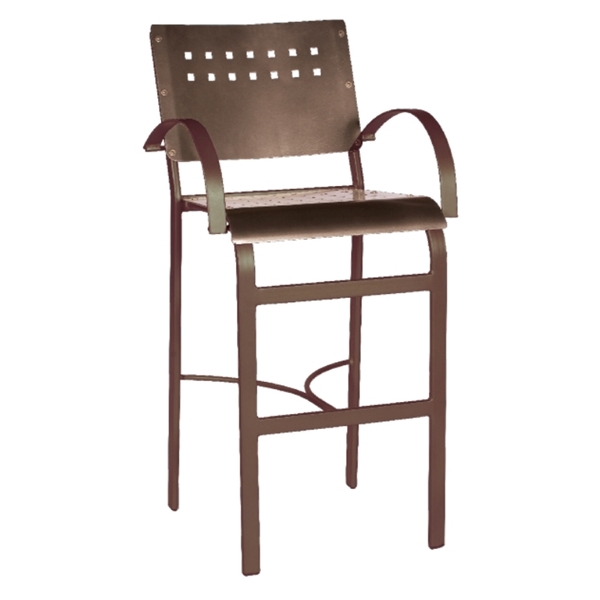 Aurora Bar Stool Outdoor Restaurant Hexagonal Aluminum Frame - 12 lbs.