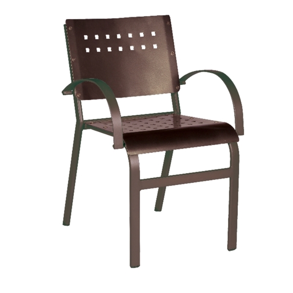 Aurora Dining Chair Outdoor Restaurant Hexagonal Aluminum Frame - 9 lbs.