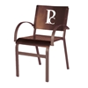 Aurora Dining Chair Outdoor Restaurant Hexagonal Aluminum Frame - 9 lbs.