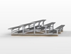 3 Row Back-To-Back 15 ft. Aluminum Bleacher without Guardrails and Double Footboards - 360 lbs.	