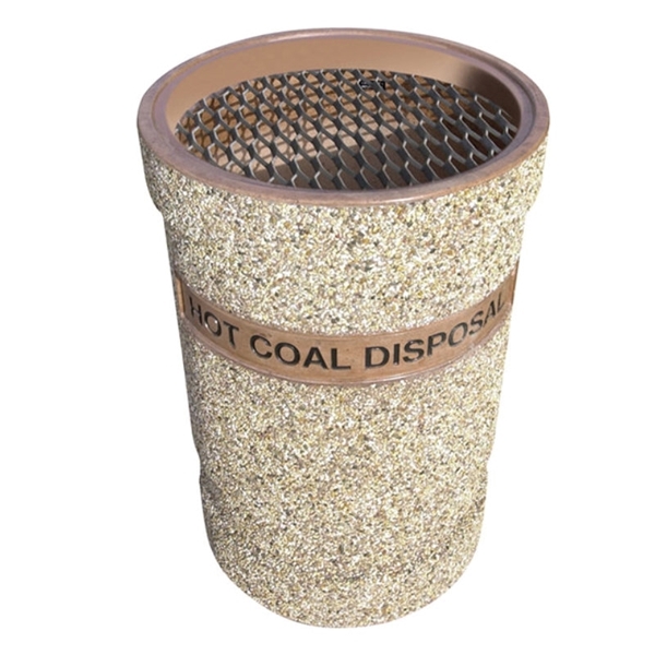 53-Gallon Reinforced Concrete Coal and Ash Receptacle - 610 lbs.