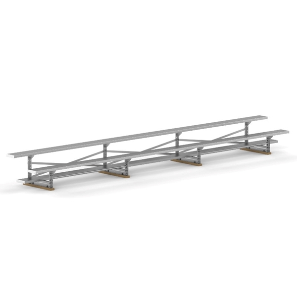 2 Row 21 ft. Tip & Roll Aluminum Bleacher - 240 lbs.