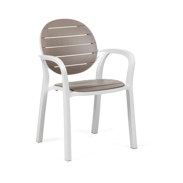 Palma Stackable Plastic Resin Dining Arm Chair - 11.5 lbs.