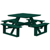 44" Square Poly Recycled Plastic Walk-In Picnic Table