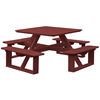 44" Square Poly Recycled Plastic Walk-In Picnic Table