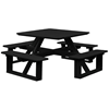 44" Square Poly Recycled Plastic Walk-In Picnic Table
