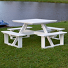 44" Square Poly Recycled Plastic Walk-In Picnic Table