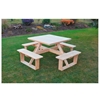 44" Wooden Square Walk-In Picnic Table - 170 lbs.