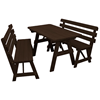6 ft. Wooden Picnic Table with 2 Benches - 225 lbs.