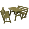 6 ft. Wooden Picnic Table with 2 Benches - 225 lbs.