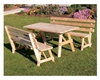 6 ft. Wooden Picnic Table with 2 Benches - 225 lbs.