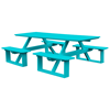 8 ft. Rectangular Poly Recycled Plastic Walk-In Picnic Table - 320 lbs.