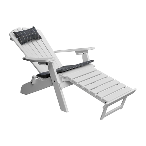 Reclining Adirondack Recycled Plastic Chair with Pullout Ottoman and Folding Frame - 55 lbs.