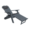 Reclining Adirondack Recycled Plastic Chair with Pullout Ottoman and Folding Frame - 55 lbs.