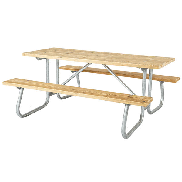 Rectangular Wooden Picnic Tables 8 Ft.