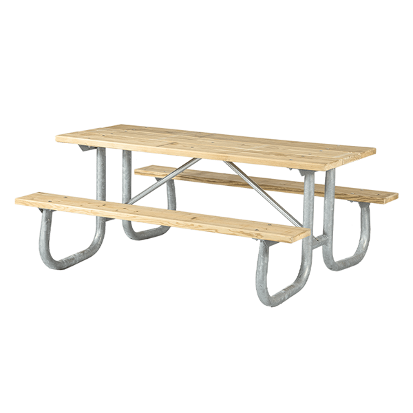 Rectangular Wooden Picnic Tables 6 Ft.