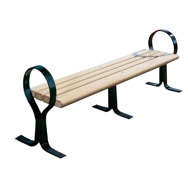 Hoop Recycled Plastic Bench with Steel Frame, 236 Lbs.