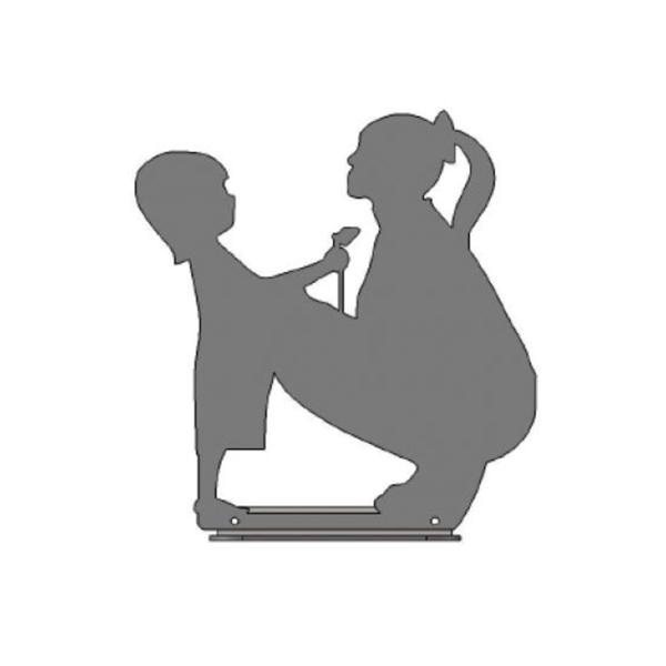 Social Distancing Silhouette for Benches and Tables Heavy-Duty Steel