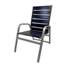 Destin Armchair Commercial Vinyl Strap with Stackable Powder-Coated Aluminum Frame - 9 lbs.