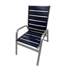 Destin Armchair Commercial Vinyl Strap with Stackable Powder-Coated Aluminum Frame - 9 lbs.