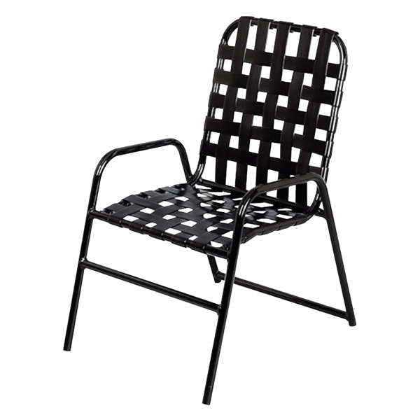 Daytona Cross Weave Vinyl Strap Commercial Chair with Powder-Coated Aluminum Frame