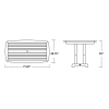 Polywood Nautical Rectangle 37x72 In. Dining Table Recycled Plastic