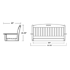 Polywood Nautical 48 In. Porch Swing Recycled Plastic, Includes Swing Chain Kit