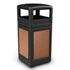 42 Gallon Stonetec Square Receptacle with Dome Top. Plastic with Stonetec Panel - Black w/ Sedona Panels