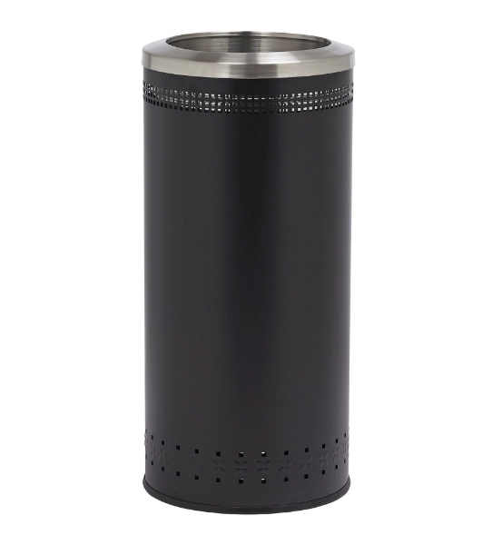 25 Gallon Powder Coated Steel Trash Can with Open Top Portable