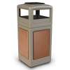 42 Gallon Plastic Trash Can with Stone Panels and Ash Top