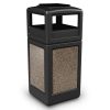 42 Gallon Plastic Trash Can with Stone Panels and Ash Top