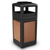 42 Gallon Plastic Trash Can with Stone Panels and Ash Top