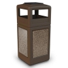 42 Gallon Plastic Trash Can with Stone Panels and Ash Top