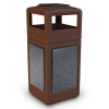 42 Gallon Plastic Trash Can with Stone Panels and Ash Top