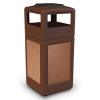 42 Gallon Plastic Trash Can with Stone Panels and Ash Top