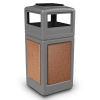 42 Gallon Plastic Trash Can with Stone Panels and Ash Top